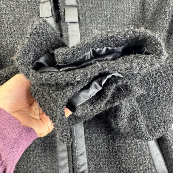 Tangueiras Made In Italy Black Minimalist Viscose Blend Tweed Blazer No Size - Picture 6 of 16